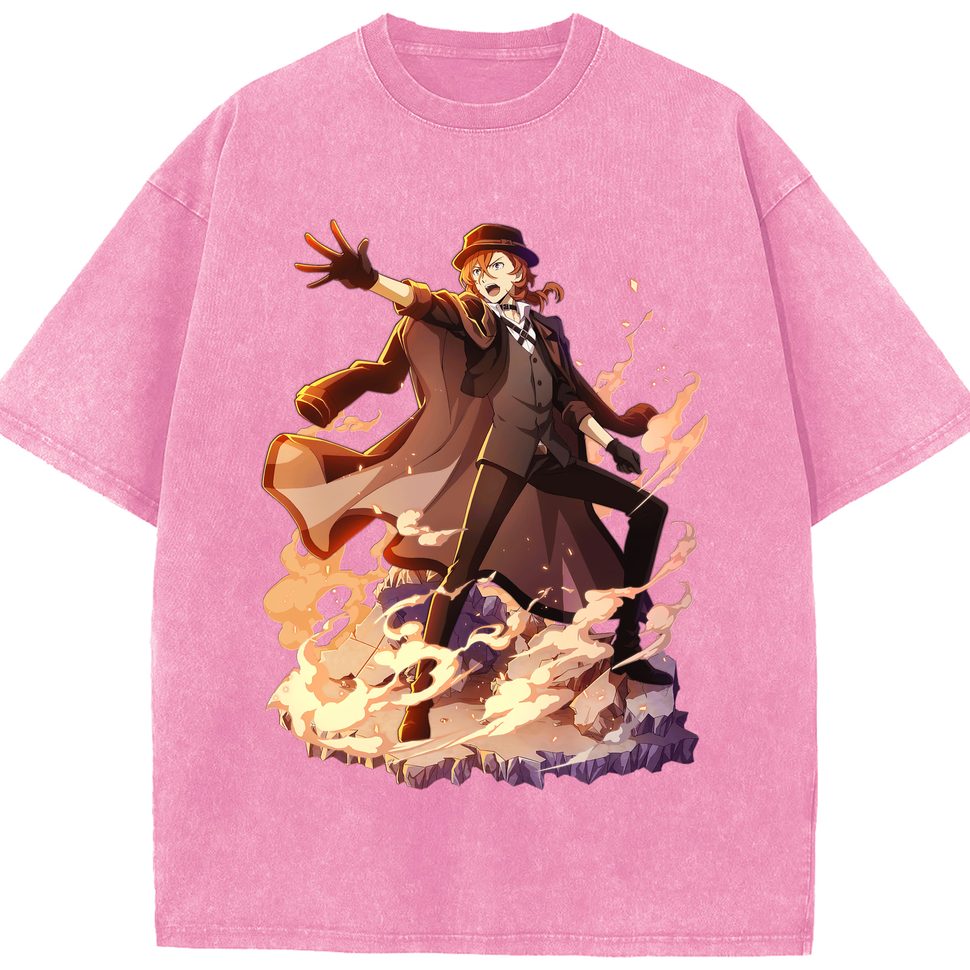 （画像用） 文豪ストレイドッグス Bungo Stray Dogs 綿100% ヴィンテージ風 半袖Tシャツ（フロントプリント）